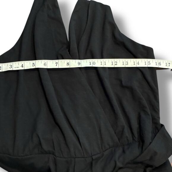 WHBM Dress NWT Women's Sz 12 Little Black Dress Midi-Length Knit Halter Wrap - Picture 6 of 7